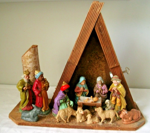 Alte weihnachtskrippe mit - weihnachtskrippe,